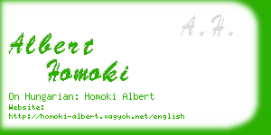 albert homoki business card